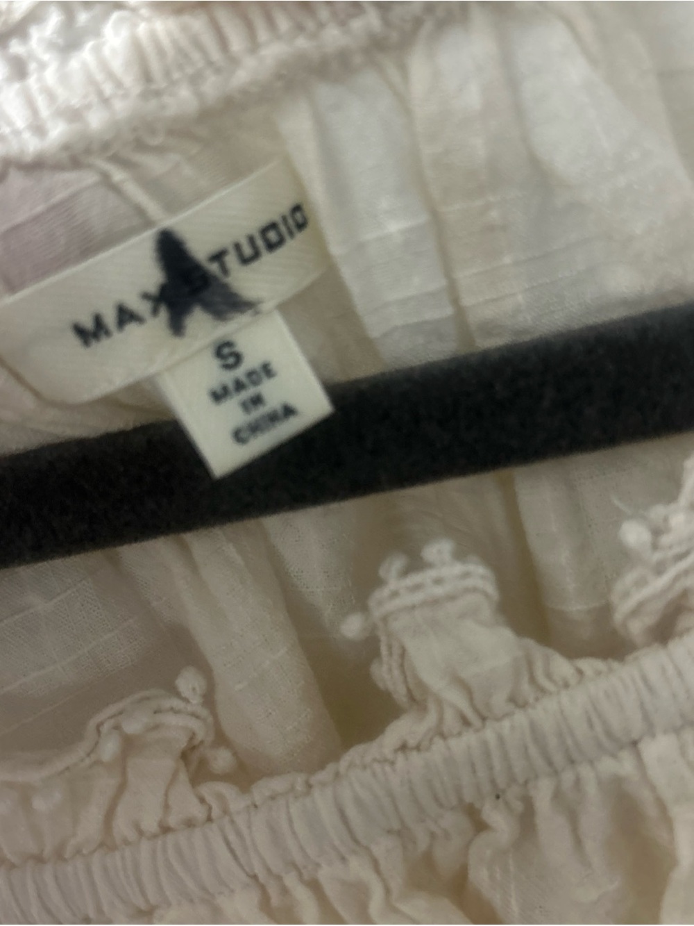 Max Studio Ladies Creme Cotton Blend Lantern Sleeve Size Small Boho Cottagecore - Picture 4 of 7
